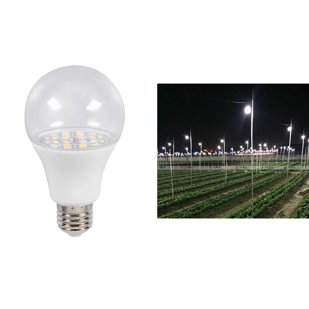 E27 7W LED Greenhouse Fruits Full Spectrum Plant Grow Light Bulb AC85V-265V