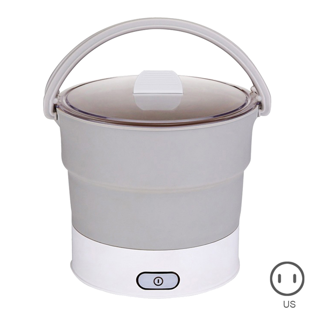 Silicone Electric Hot Pot Kettle Steamer Dual Voltage for Camping Traveling Party Stainless Steel Base Easy Clean
