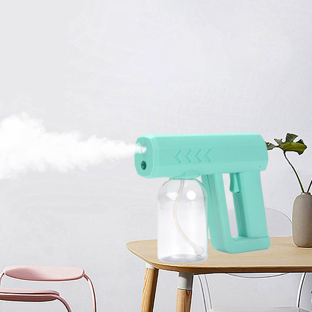 Wireless Blue Light Nano Sprayer Fogger Handheld USB Charging Sterilization Spray Gun for Home School Dorm 300ml/500ml