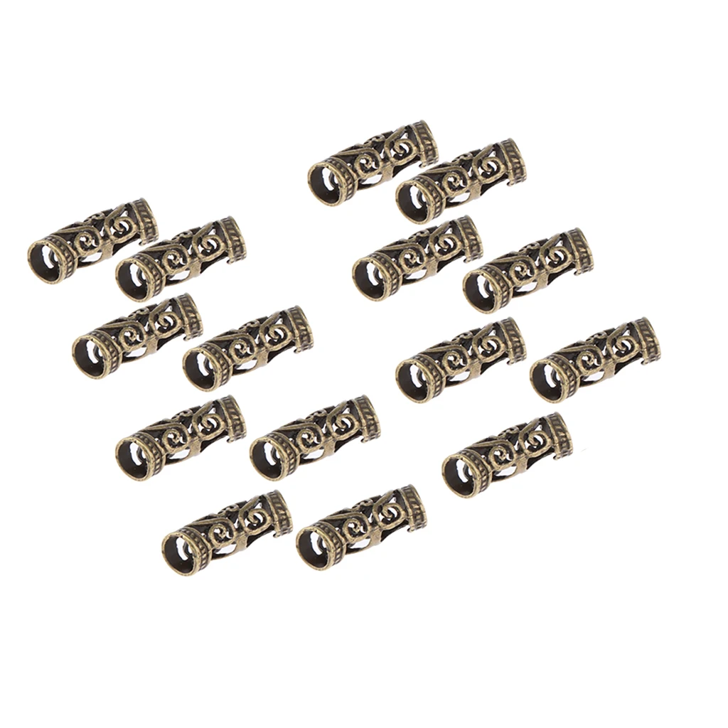 15PCS Hair Braid Pins Ring Dreadlocks Beads Cuff Clip For DIY Hair Extension