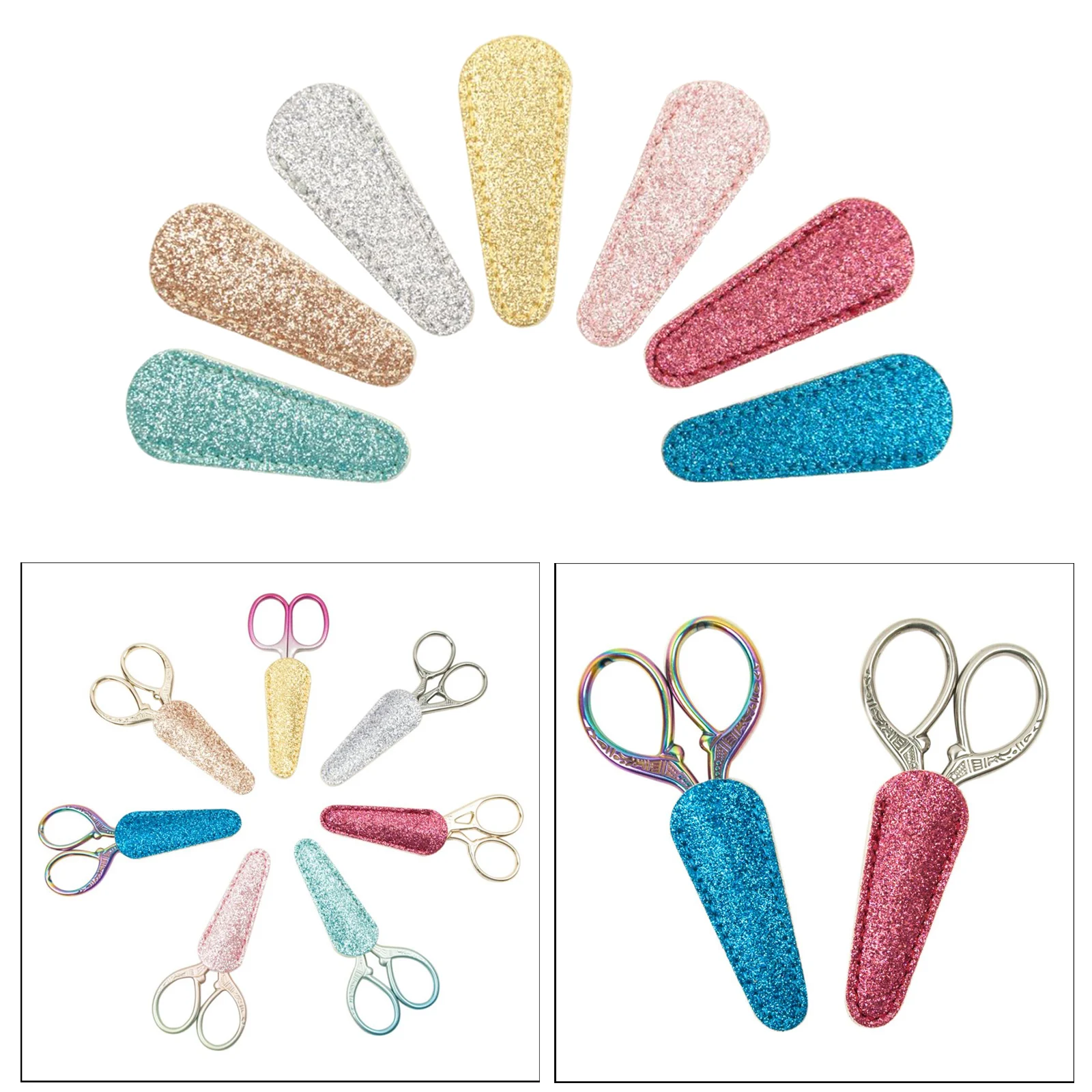 7Pcs Embroidery Scissors Sheath Sewing Protector Cover Protection Bags