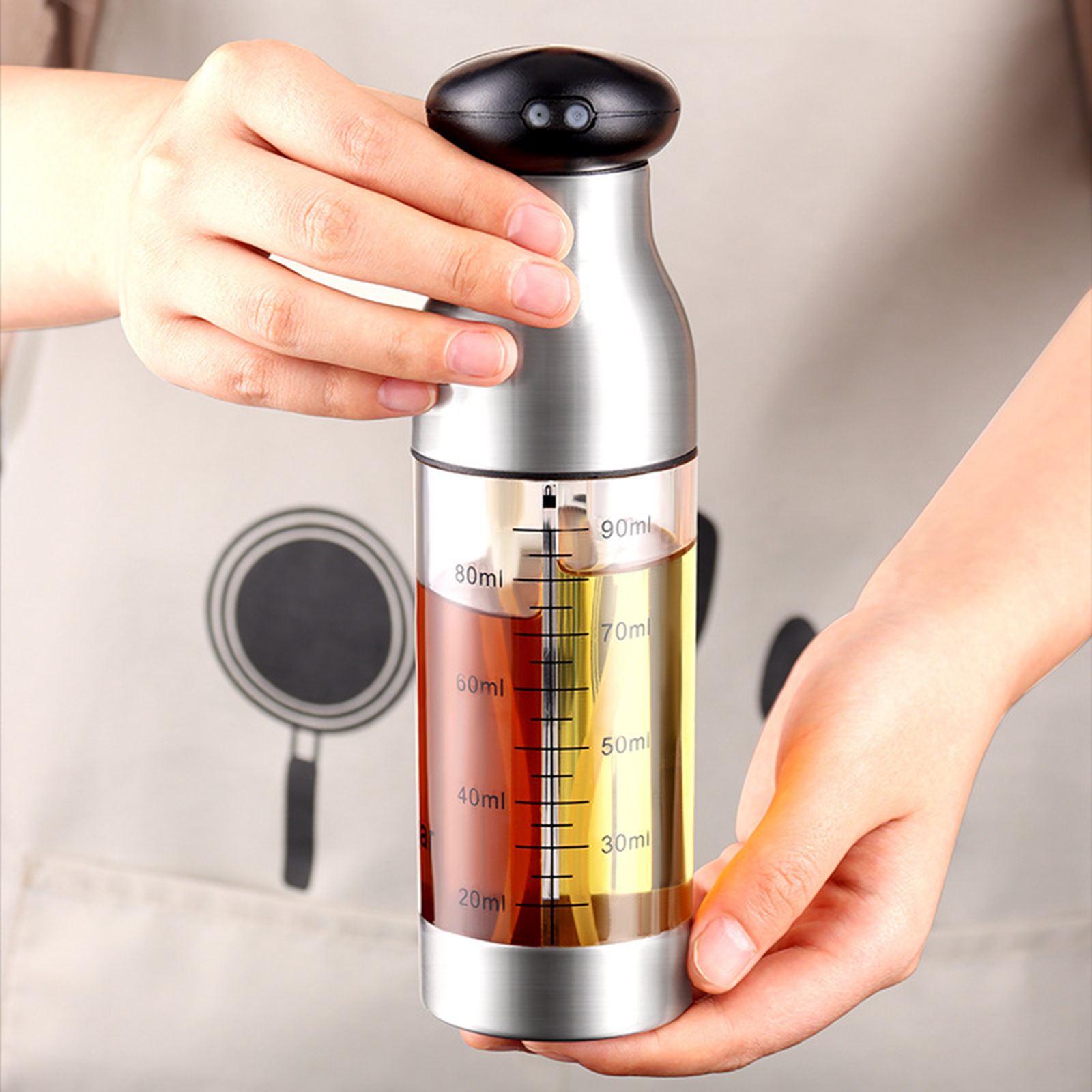 Oil Sprayer Bottle Double Nozzles Kitchen Gadget for Outdoor Barbecue Frying