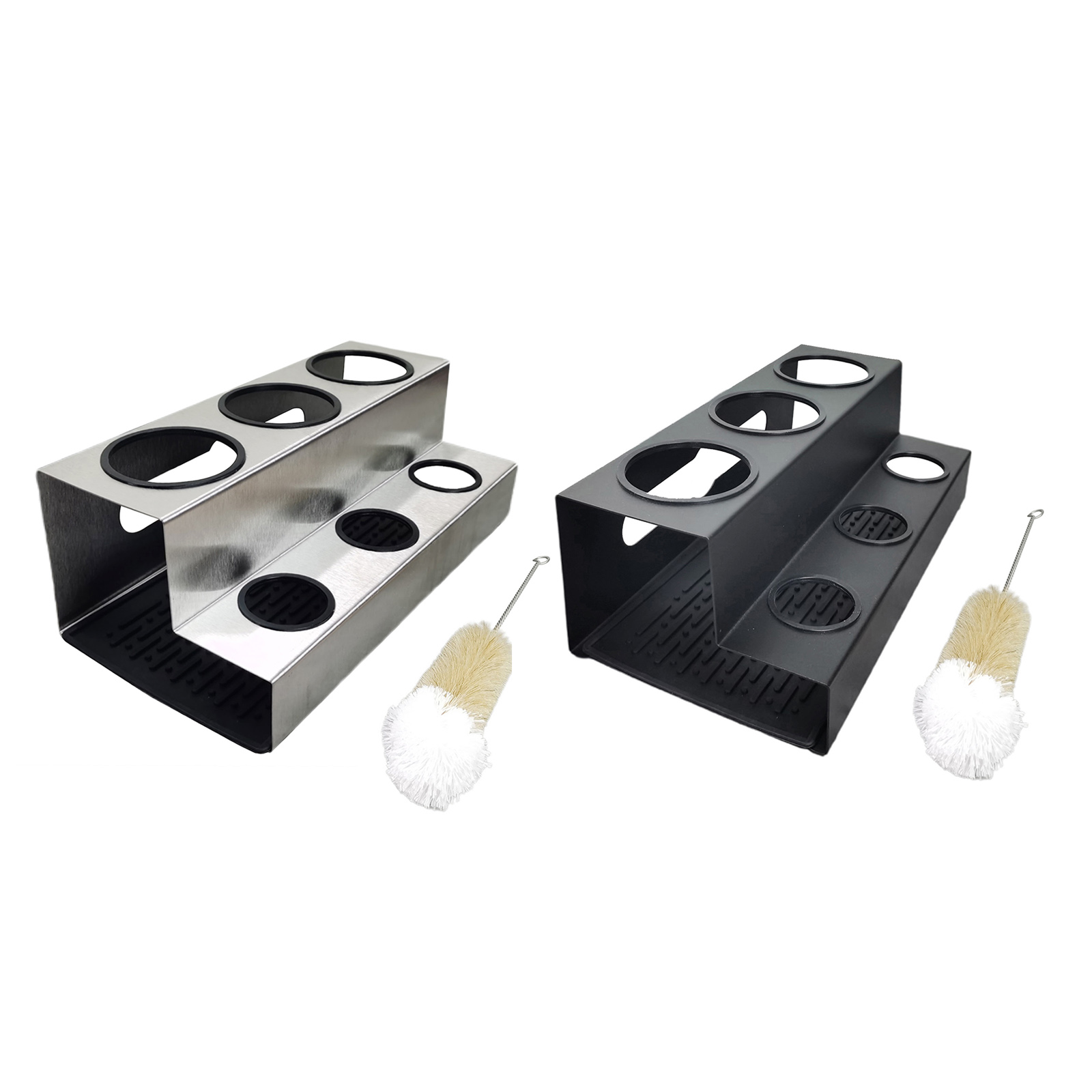 Stainless Soda Bottle Drip Holder Drying Draining Rack w/ Drip Tray