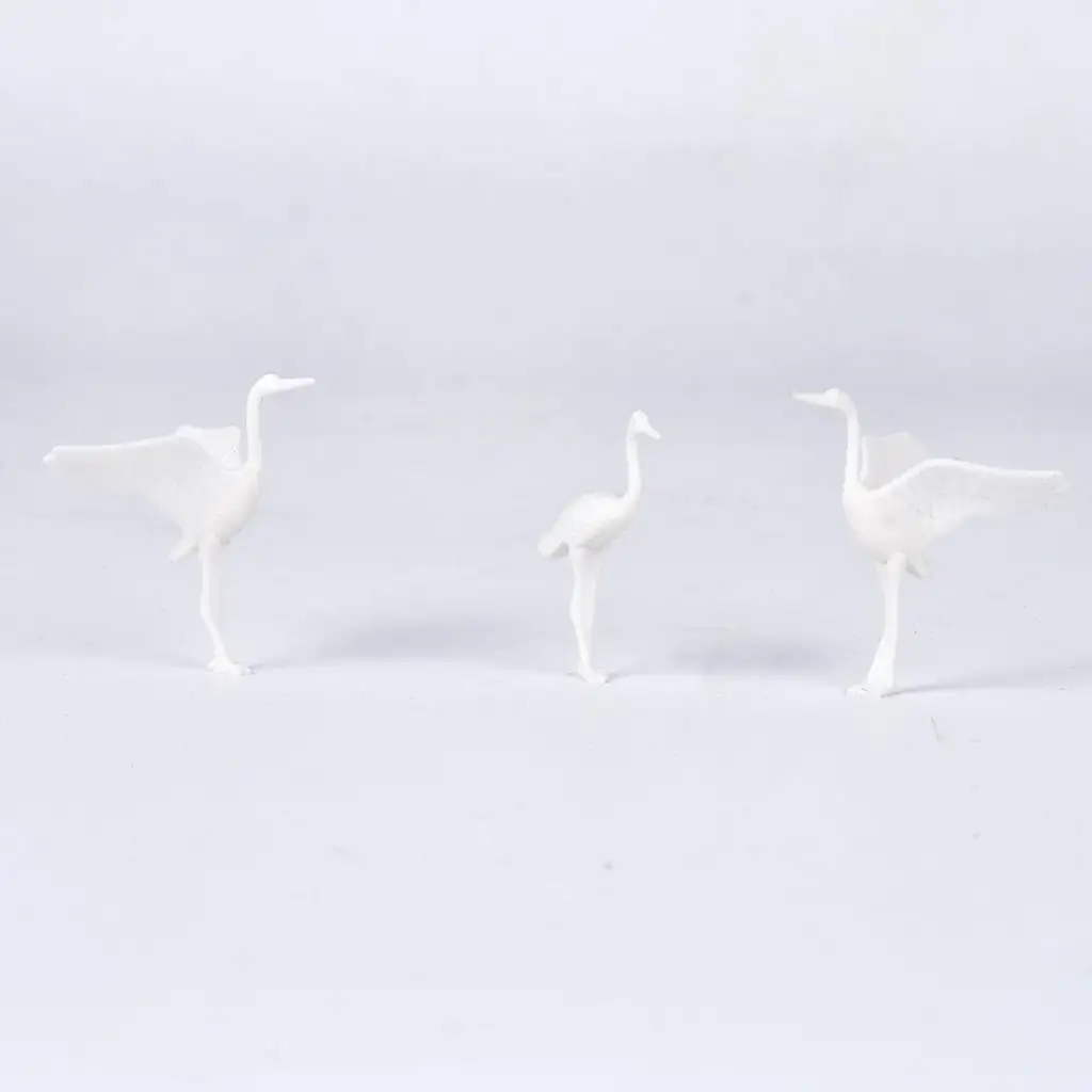 10 Pieces Plastic Miniature Japanese Crane Bird Figurines For DIY Sand Table