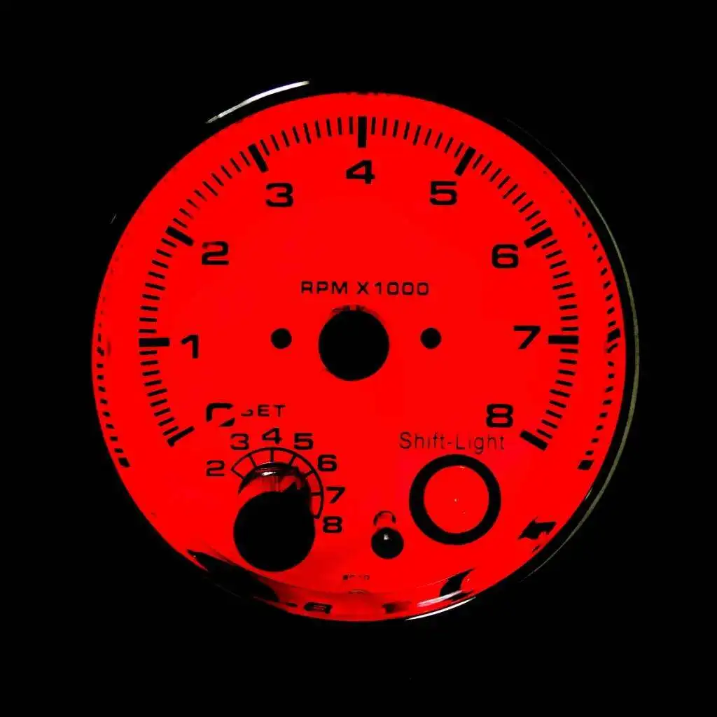3.75 Inch 95mm White Face Car Tachometer Tacho Gauge w/  Light 0-8000RPM