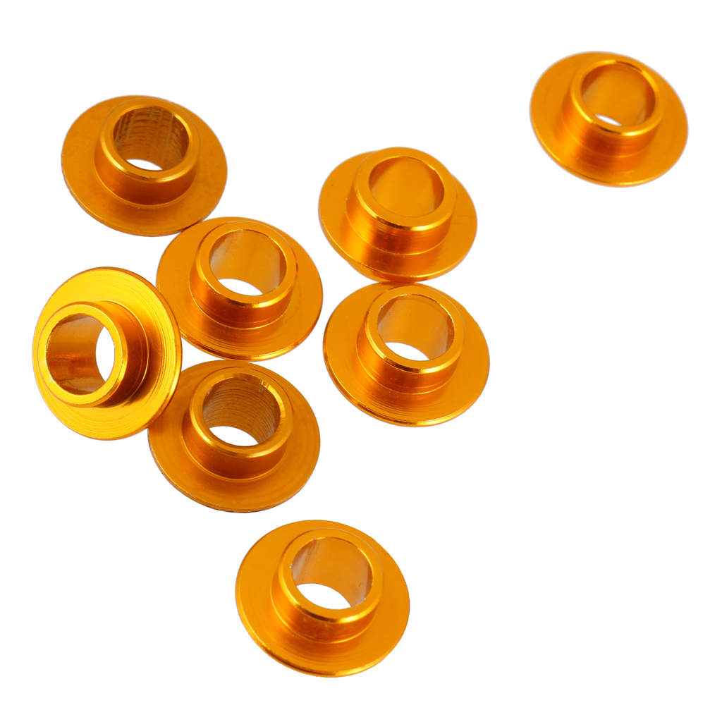 MagiDeal 8 Pcs Aluminum Gold Skating Flying Spacer Bushing Inline Roller Skates Bearing Sleeve Set Roller Skateboard Scooter