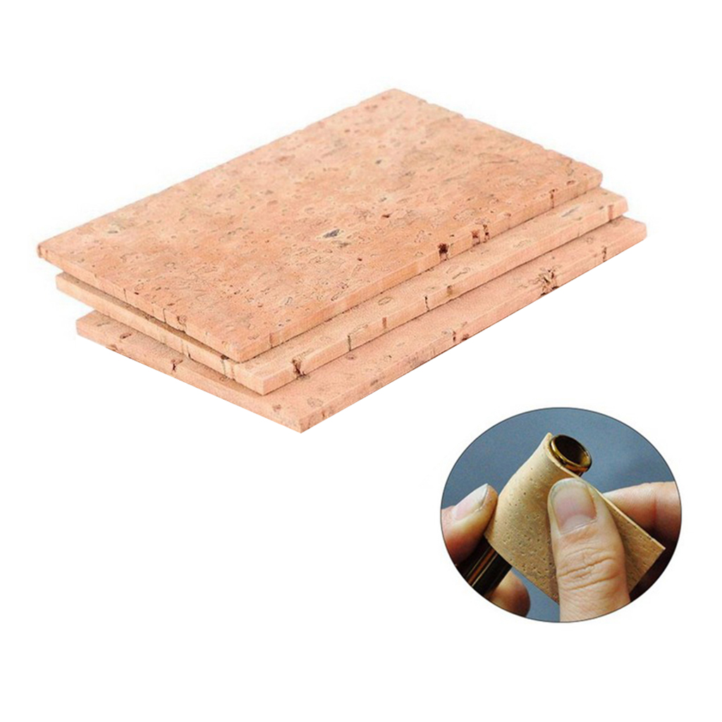 3x Natural Sax Saxophone Neck Cork Sheet 6x4x0.2cm For Professional DIY Part