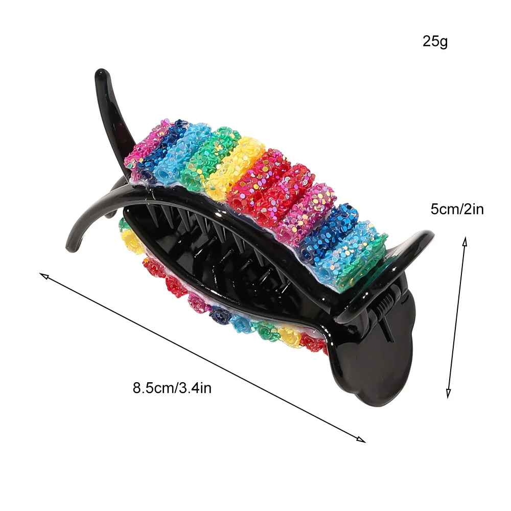 wide headbands for women Korean Rainbow Hair Claw Crabs Large for Ponytail Bun Hair Clamps Candy Color Clips Hairpin Fashion Headdress Accessories Gifts hair band for ladies