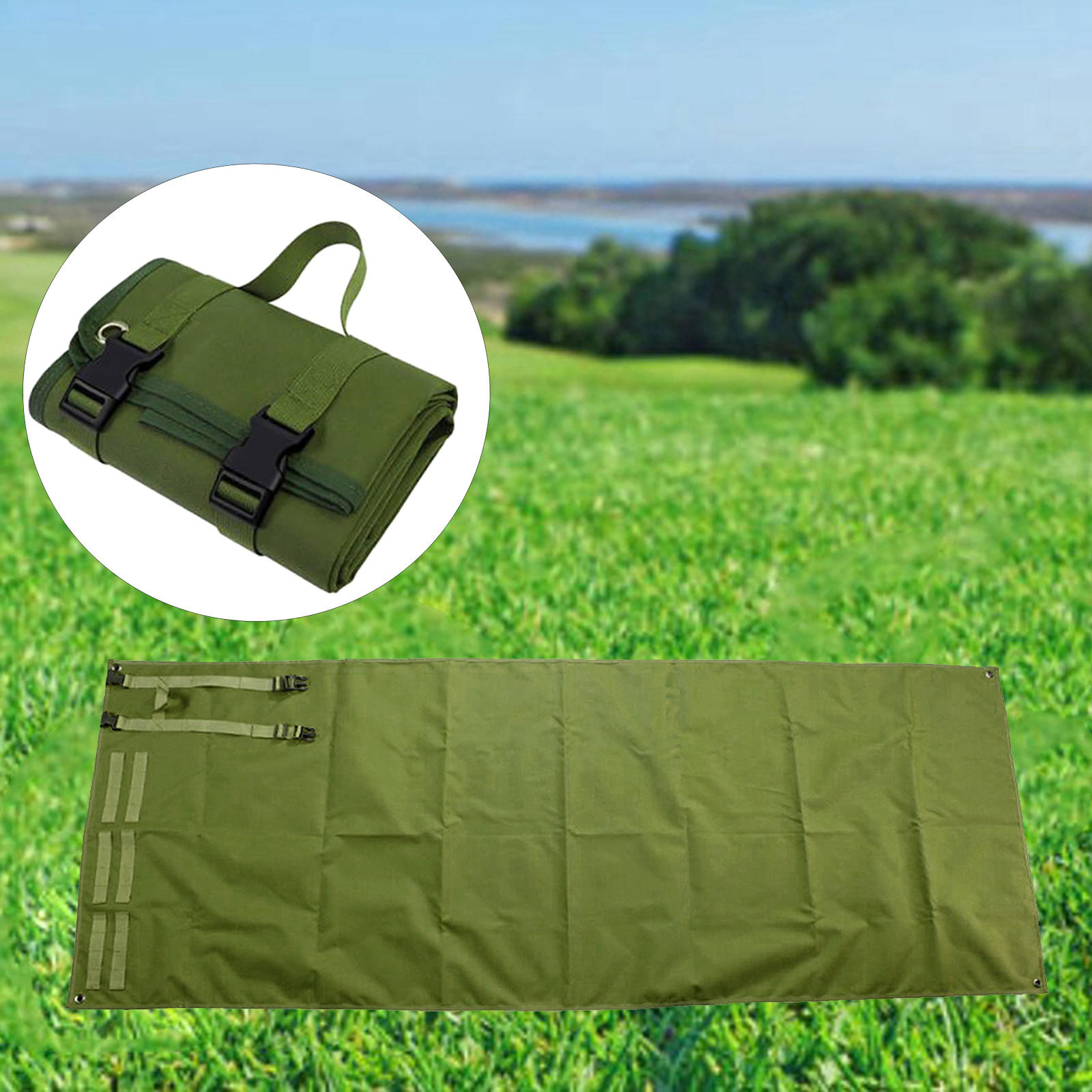 Tactical Non Slip Shooting Mat Portable Waterproof Roll Up Mat Outdoor Camping Pad Lightweight Nylon Cloth Hunting Mat