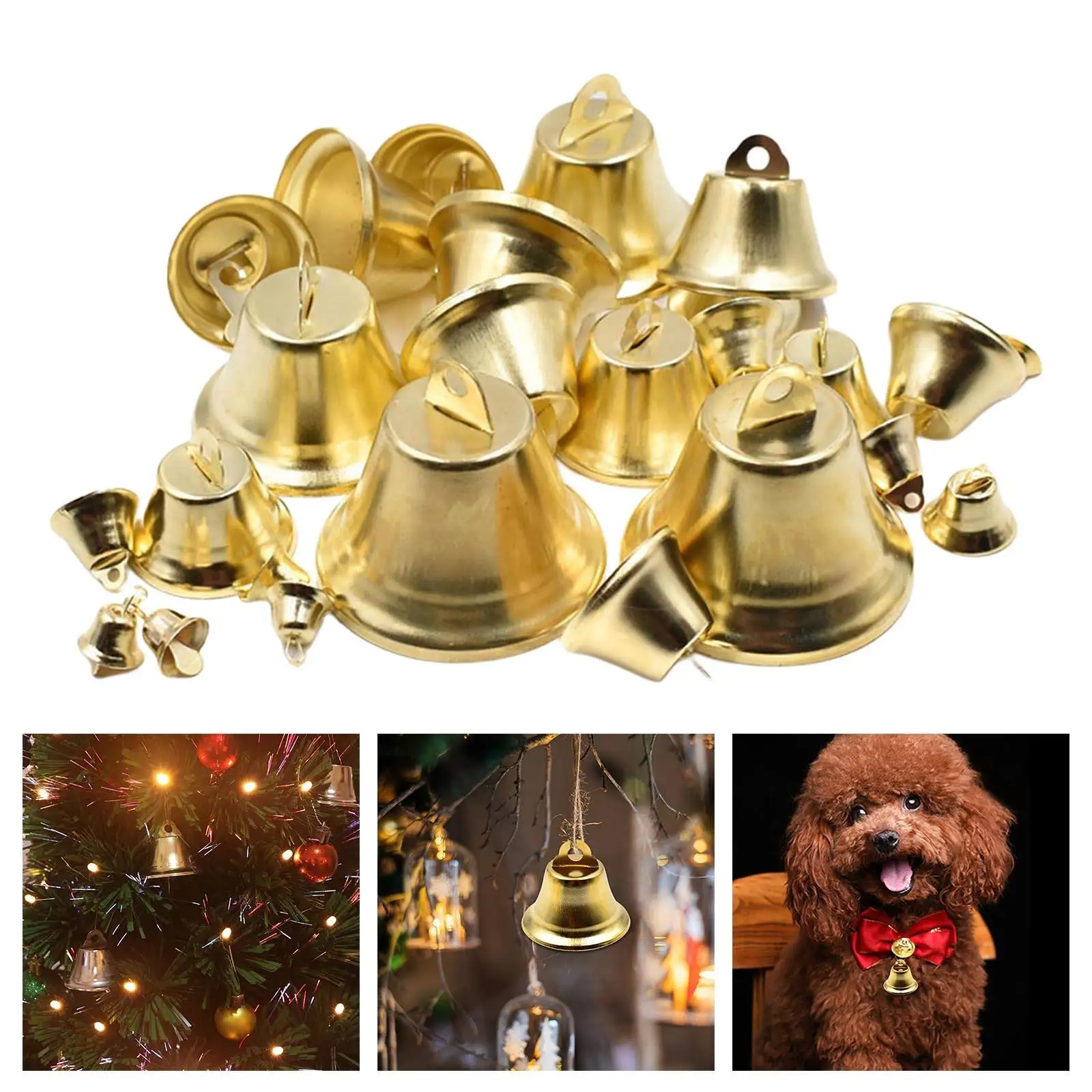 Gold Iron Vacuum Plated Christmas Jingle Bells Pendant Handmade Party DIY Crafts Accessories