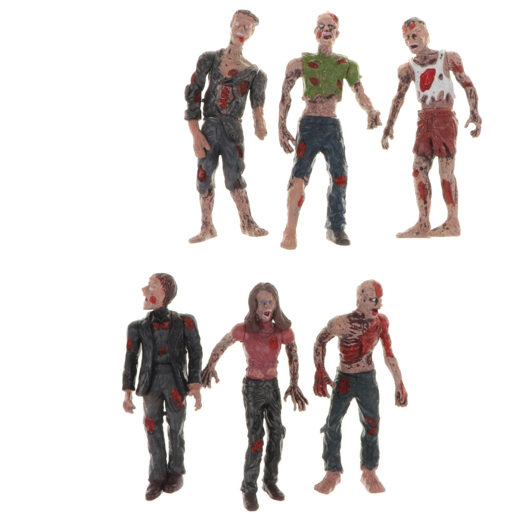 6pcs 4 Inches Walking Corpse Figures Doll Movie Characters Toy Kids Children Action Figure Toys Collectible Zombie Figures