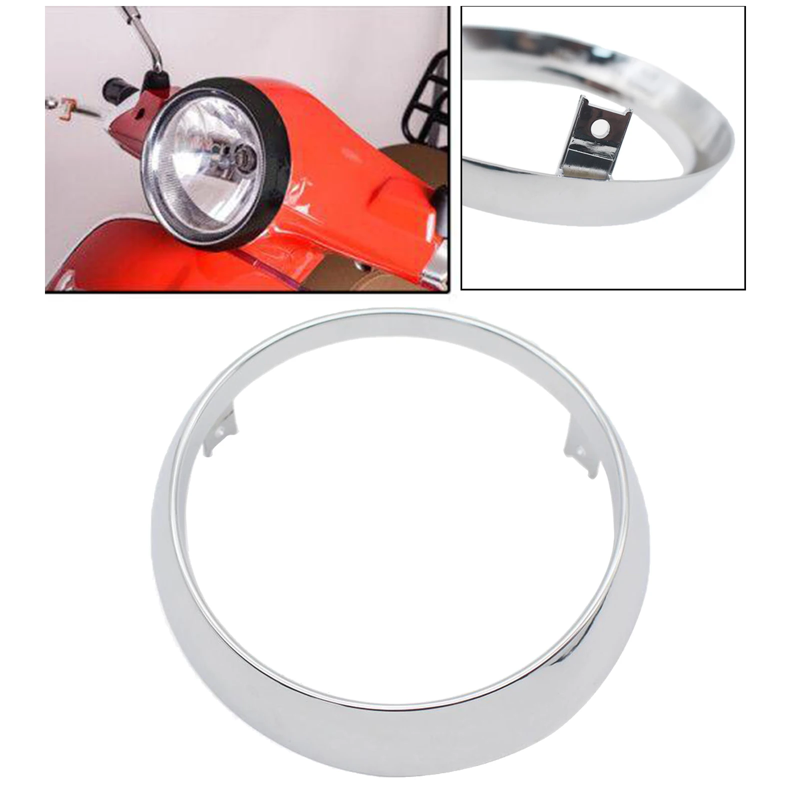 ABS Plastic Motorbike Headlight Trim Ring for Vespa Primavera 125 250 300 Easy to Use and Operate