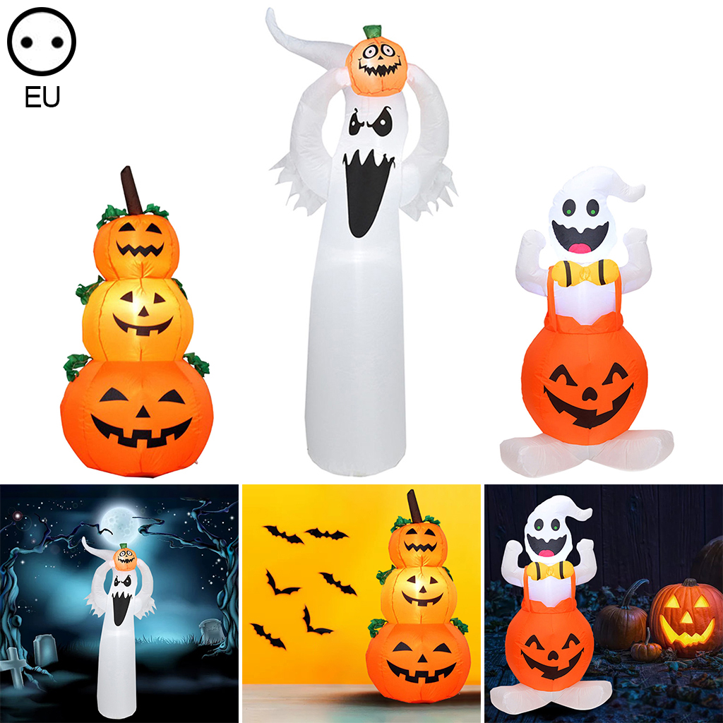 120cm Halloween Decorations Inflatable Ghost Pumpkin LED Light Outdoor Terror Scary Props Inflatable Toy Haunted House Supplies