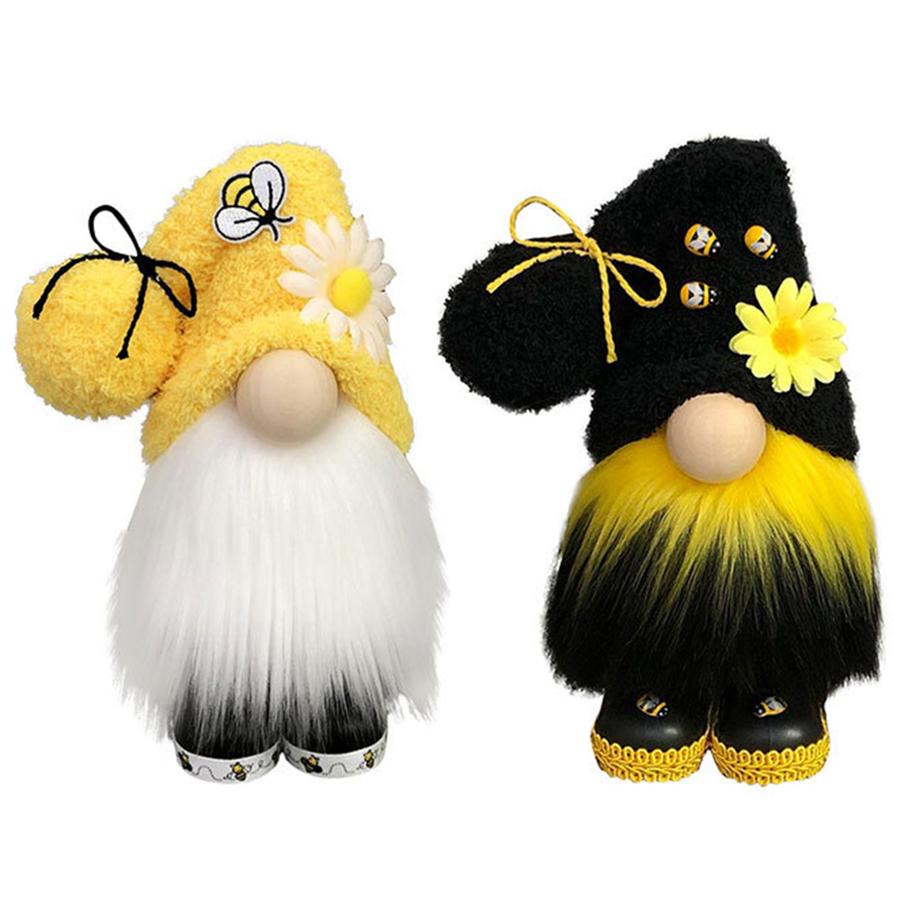 Plush  Bees Gnome Buffalo Farmhouse Elf Festival Ornaments Decor
