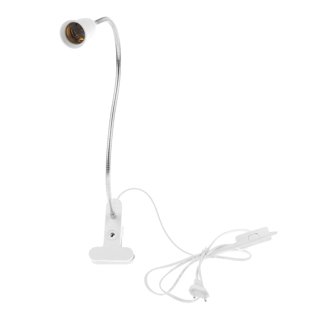 E27 Flexiable Light Holder Socket Simple Switch Design Clip Lamp with Touch Control EU Plug