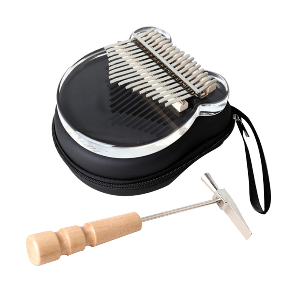 17 key kalimba board with clear acrylic transparent thumb piano case
