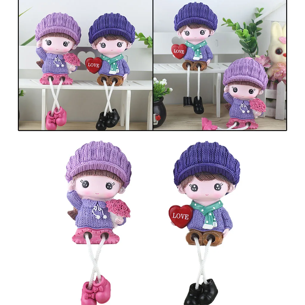 Dangling Figurine Bedroom Hanging Legs Doll Sitter Sitting Lovers Decoration