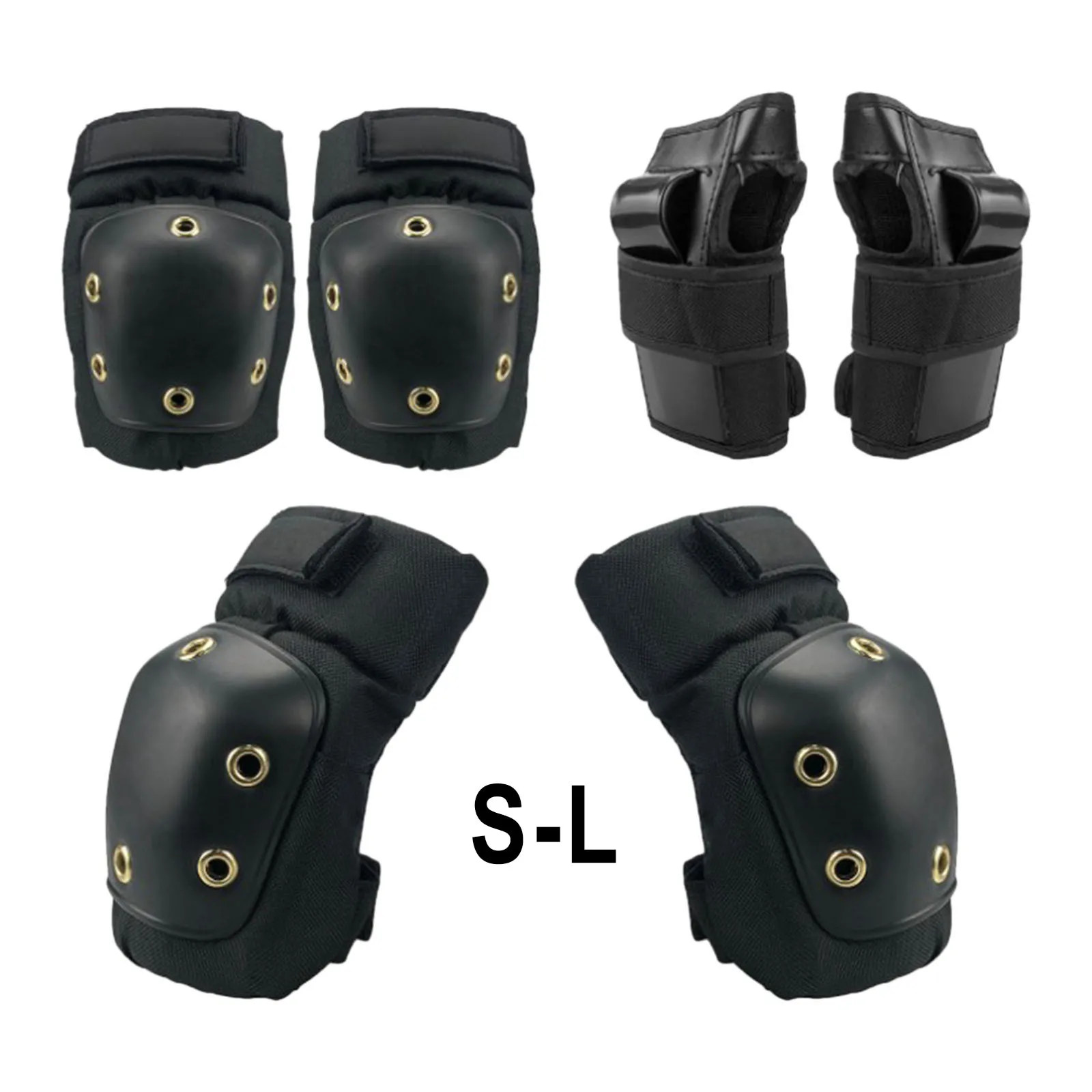 UK Kids Roller Skate Wrist/Knee/Elbow Pad Outdoor Protective Safety Gear 6pc/Set 