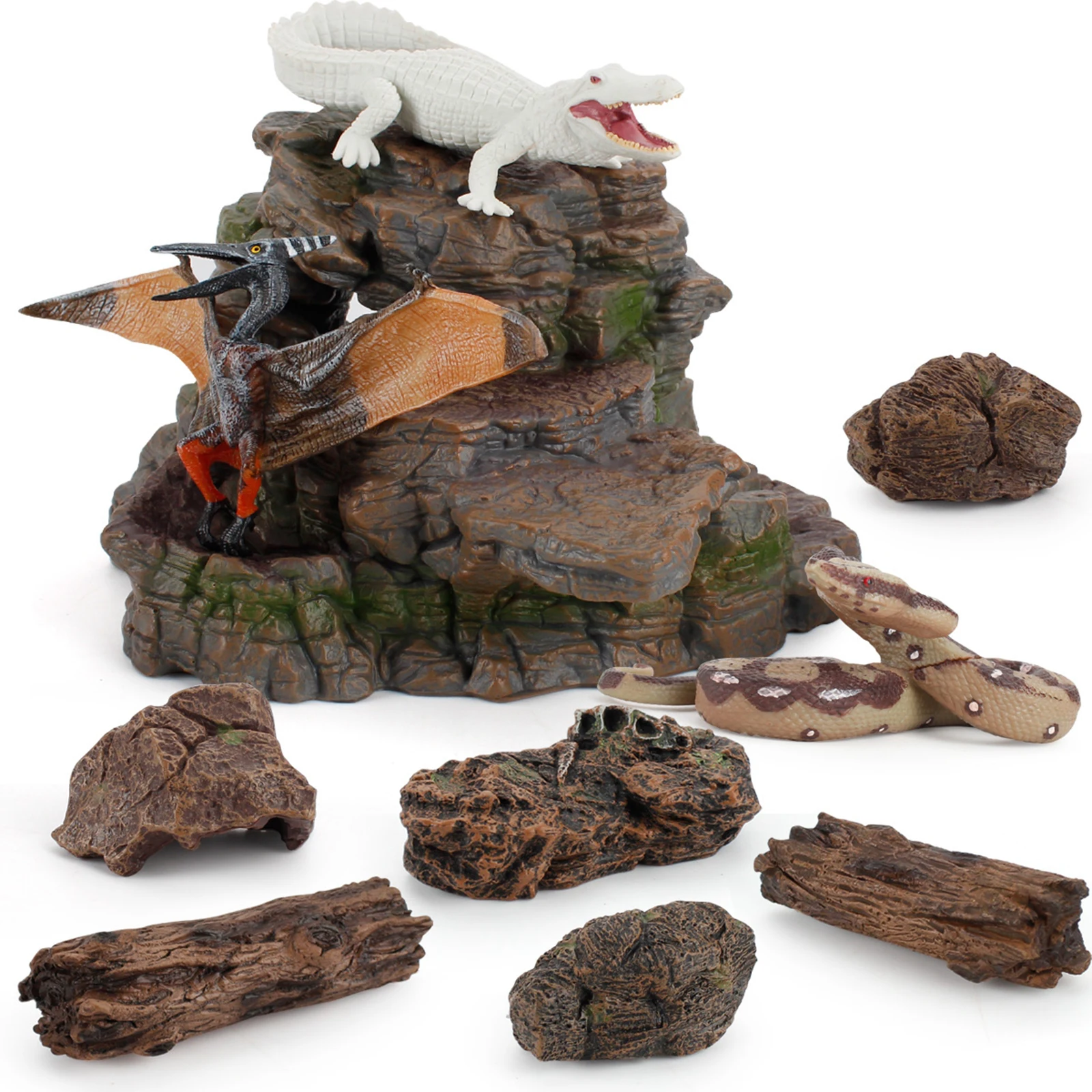 Scene Making Stone Tree Trank Model Diorama DIY Mountain Rock Platform Material Dinosaur World Sand Table Building Layout