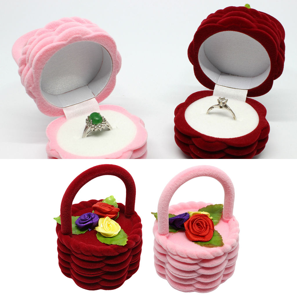 Special Flower Basket Shape Gift Box Velvet  Box Display Jewelry Box