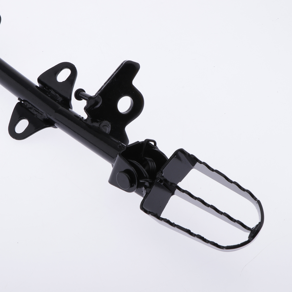 Set of Aluminum Footpegs Foot Rest Mount Bracket Bar and Kickstand Parking Support for 110cc 125cc 140cc ATV Scooter, Black