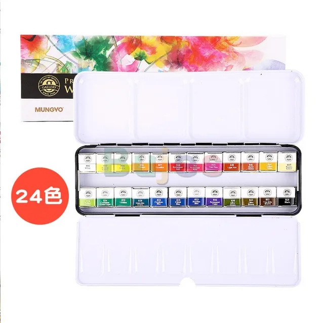 Mungyo Professional Solid Watercolors, Half Pan 12/24/48 Colors Tin  Palette,Perfect for Painting,artist Transparent Water Color - AliExpress