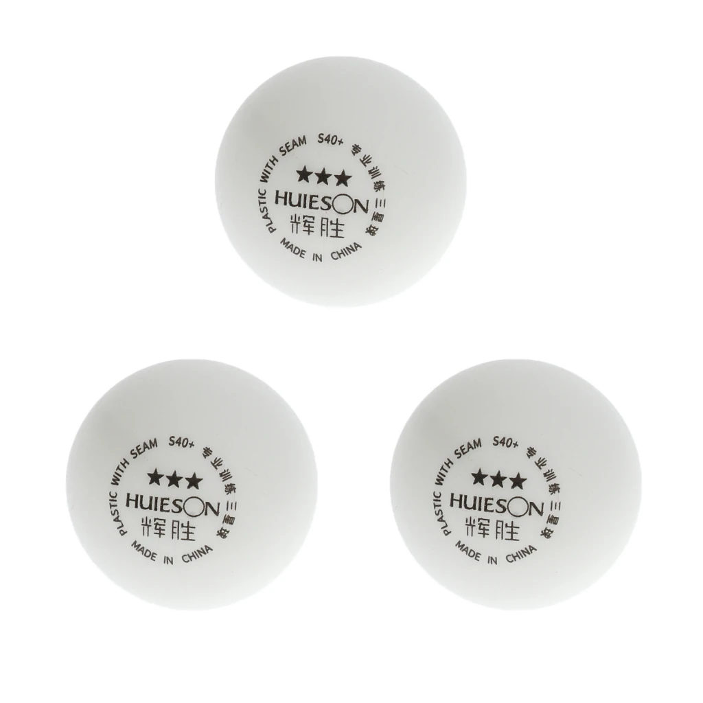 3-Star 40+mm White Table Tennis Balls,Advanced  Pong Ball - Set of 3