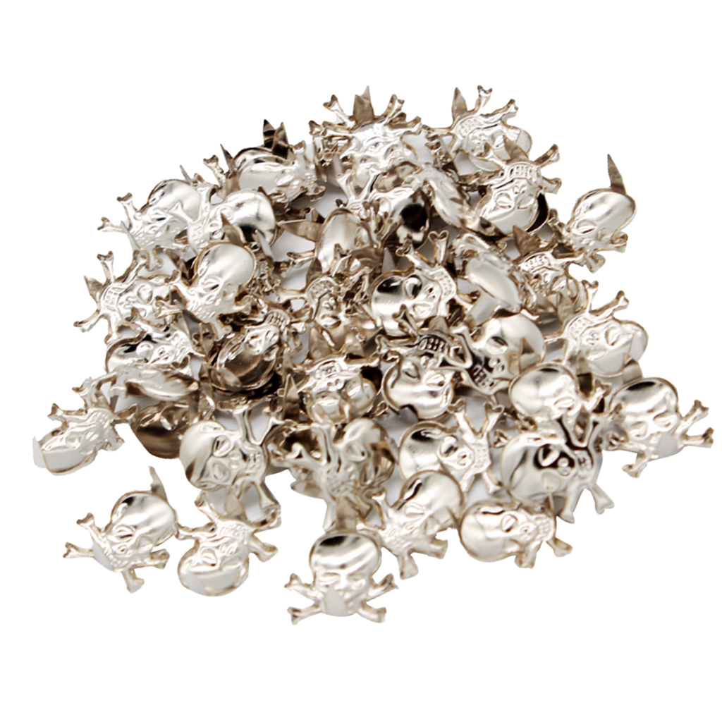 50Pcs Gothic Skull Metal Rivets Claw Studs for Shoulder Bags Clothes Hats Leather Decor 13 x 12mm