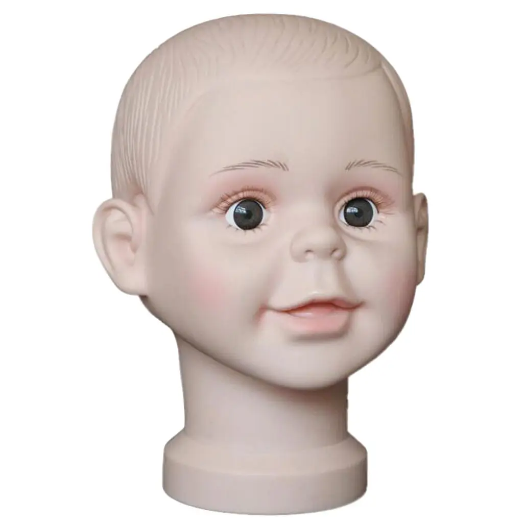PVC Children Mannequin Head Model Wigs Hat Stand Glasses Scarf  Display Holder