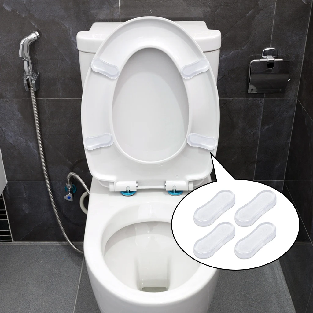 Strongest Adhesive Toilet Seat Bumper Replacement Kit for Bidet Blue Bottom Lid 