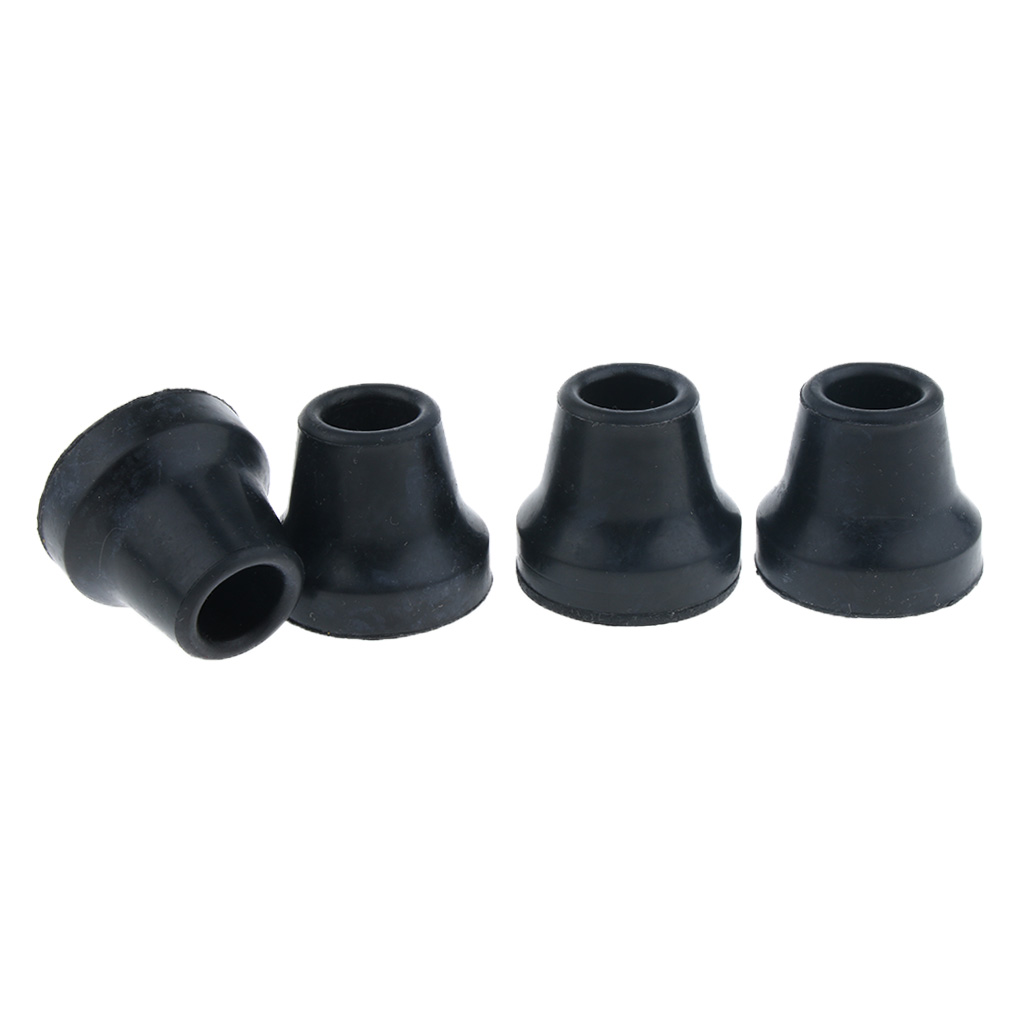 4pcs Soft Rubber Tip For Cane Walking Stick Crutch Chair 5/8 inch Black Gray