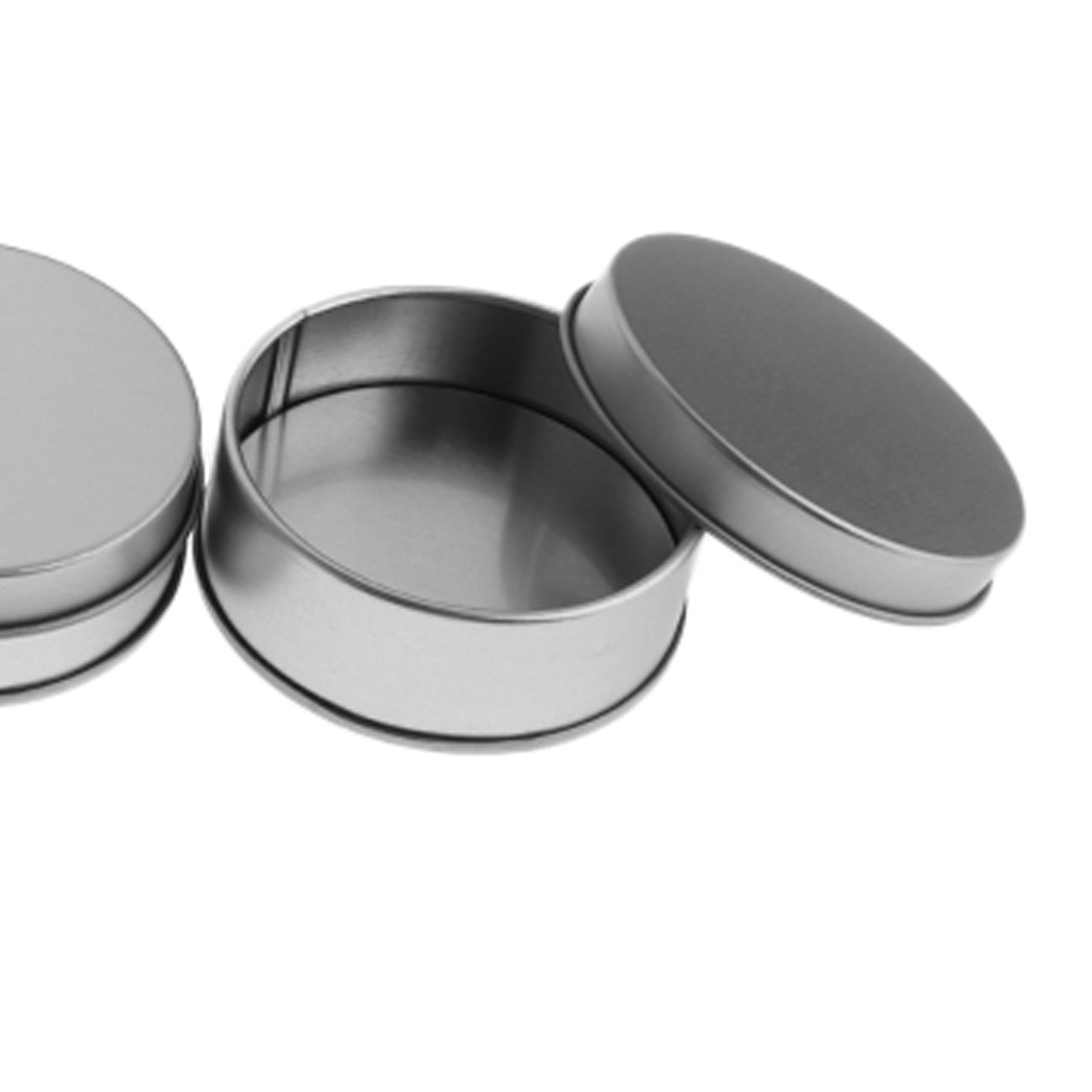 5 Count Tinplate Cans Makeup Cosmetic Cream Candles Tins Powder Containers DIY Crafts Tea Lip Balm Box Case