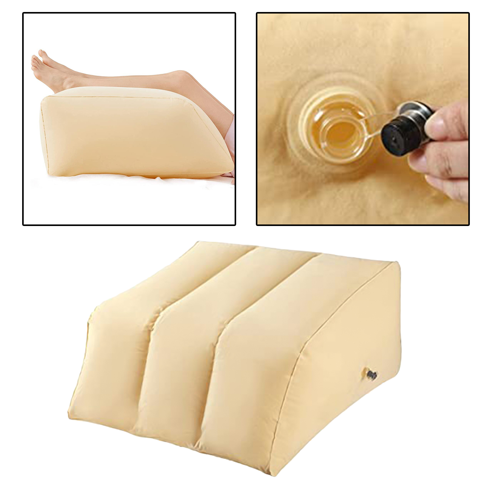 Inflatable Leg Knee Relief Wedge Rest Pillow Bedroom Travel Cushion Support