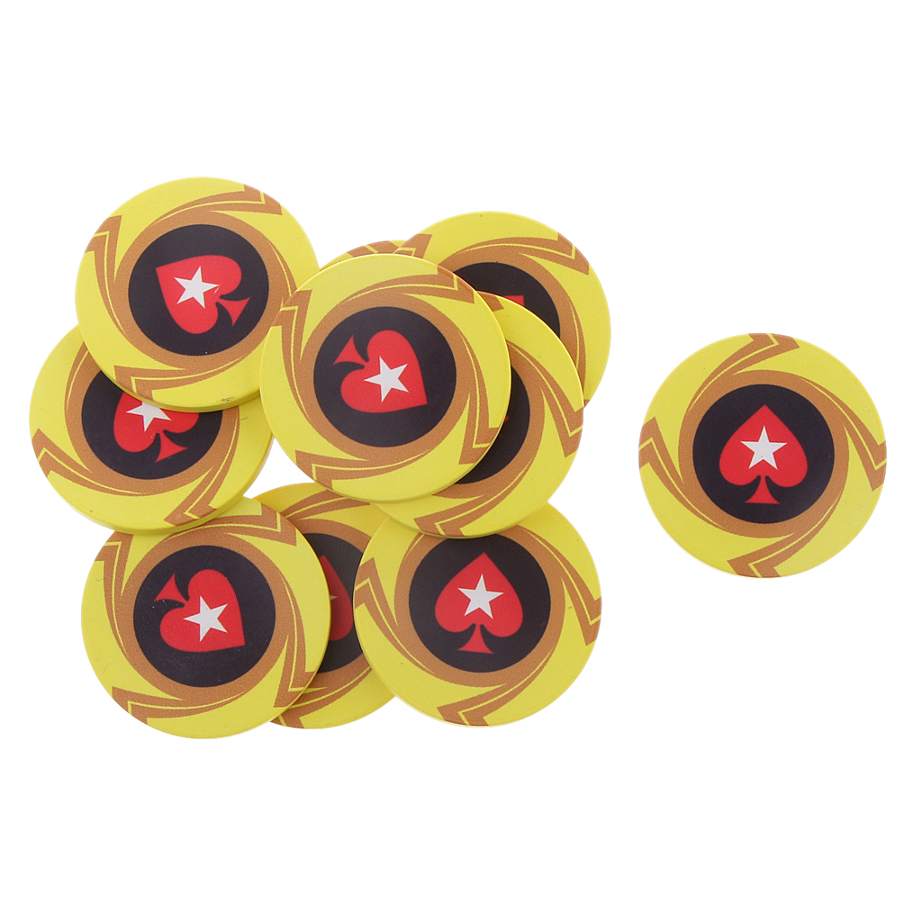 10pcs Heart Ceramic Poker Chips for Mahjong & Texas Poker 10 Colors Choice