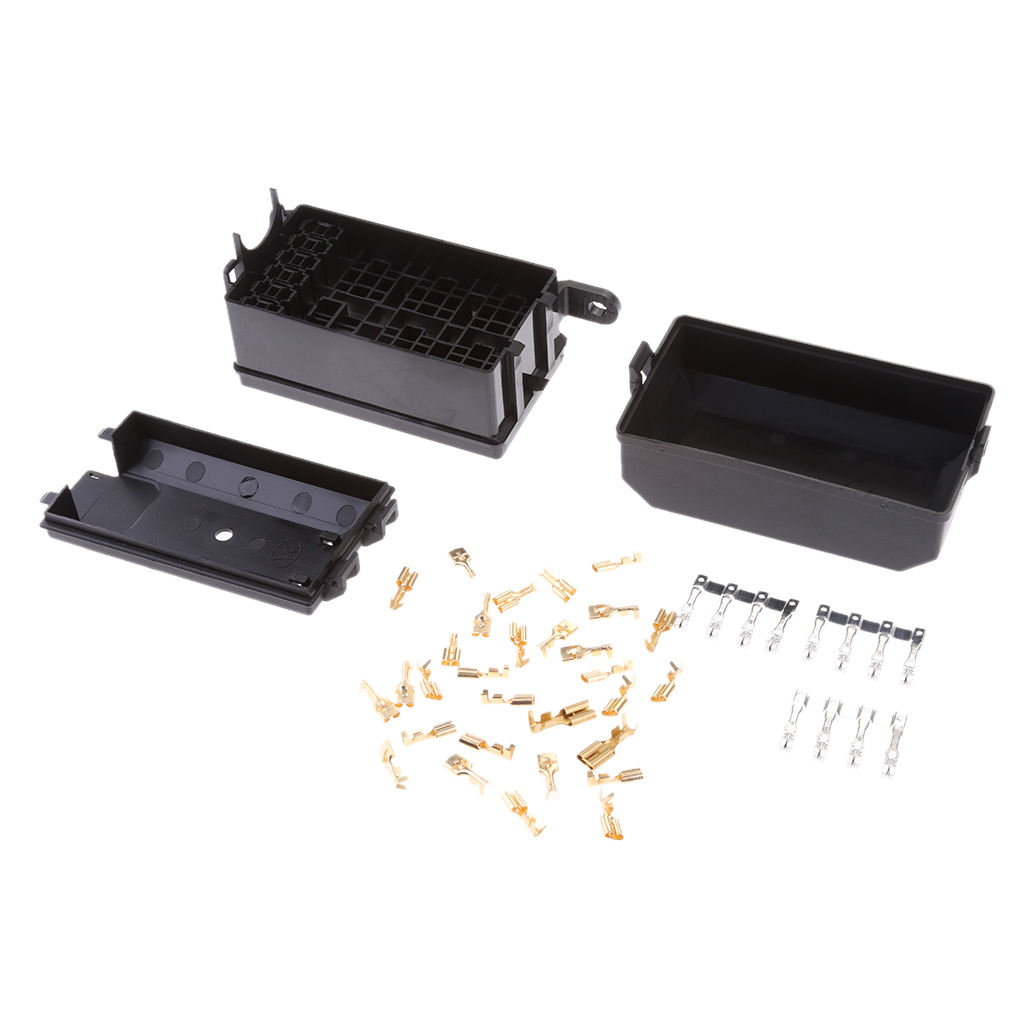 6 Relay 5 Road Auto Relay Holder Box Socket Fuse & Waterproof Lid Insurance Black