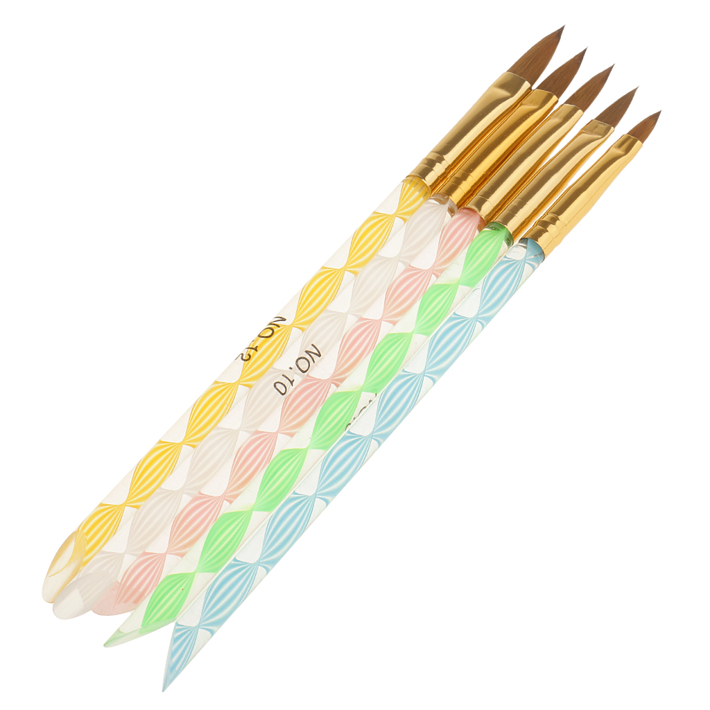 5pcs Arcylic Nail Art Gel Design Pen Painting Gradient Brush Drawing Tool