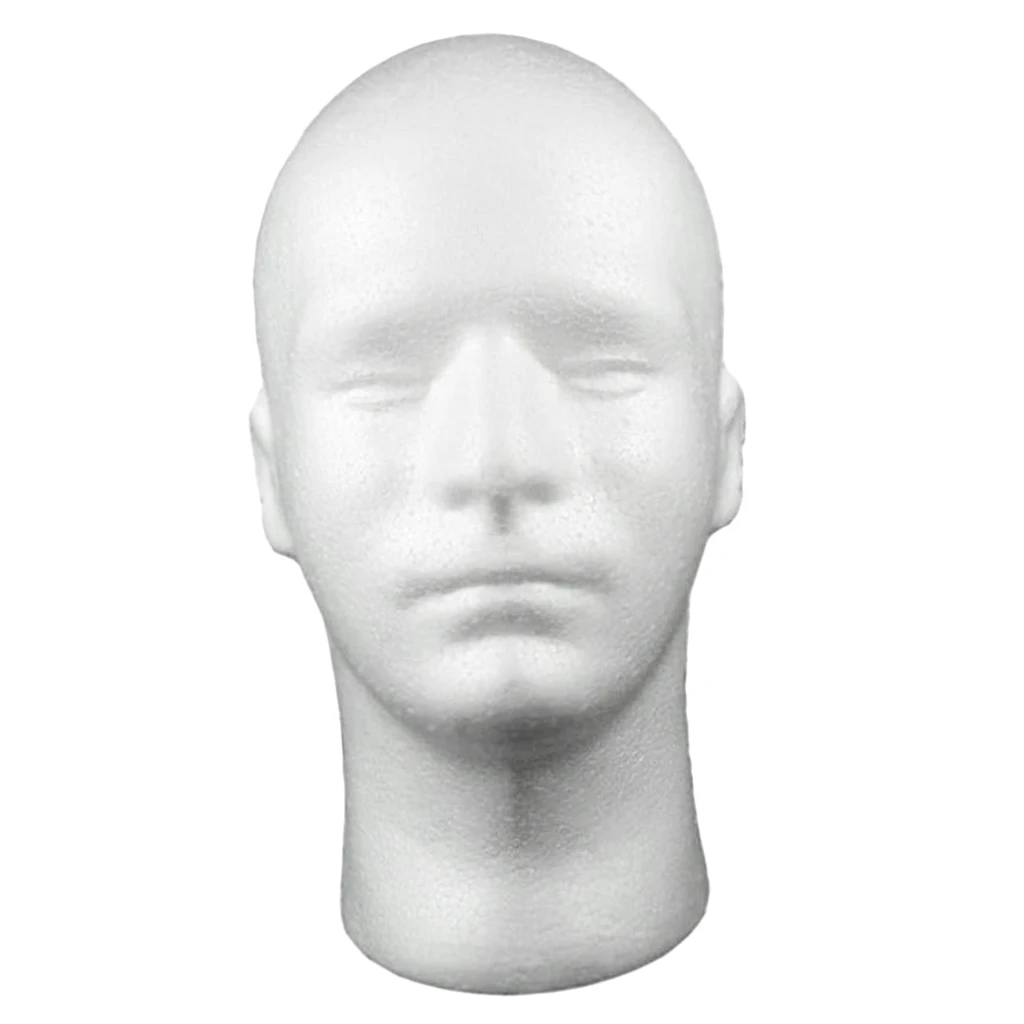 Male Hair Wigs Display Mannequin Head Manikin for Headwear Headphone 20``