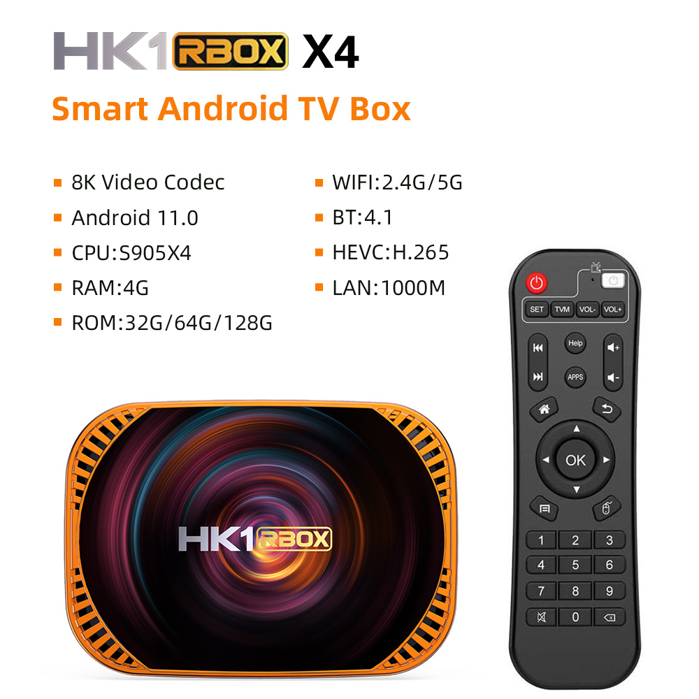 Title 3, Boîtier Smart TV HK1 RBOX X4, Android 11.0, Aml...