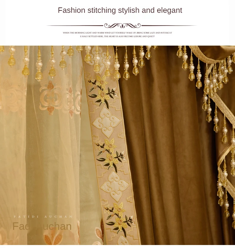 Curtains for Living Room Luxurious Palace Simple European Style Luxury Swan Silk Velvet Villa Dining Bedroom Kitchen Door
