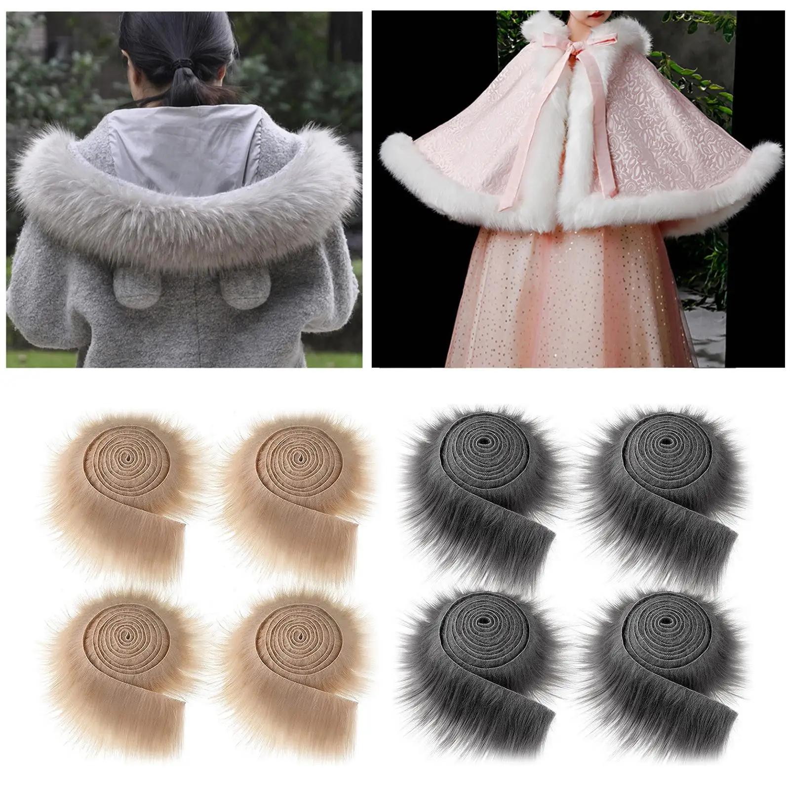 4 Pieces Faux Fur Squares Fabric Shaggy Fur Cuts Square Fur Patches for Cosplay Costume Craft Supply Decoration