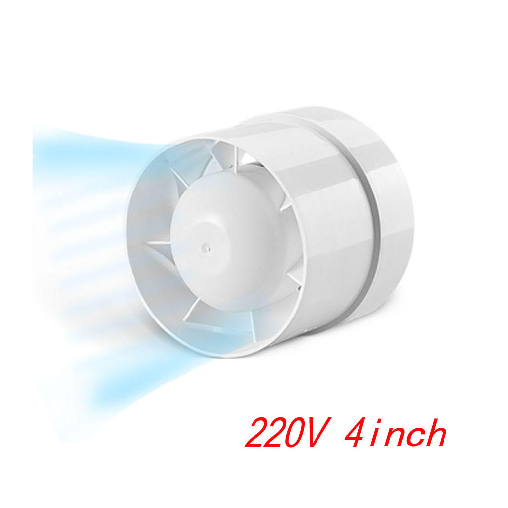 Quiet 4 inch Inline for Duct Booster Fan 100 CFM Air Intake Blower Ventilation Exhaust Vent, 14W, White