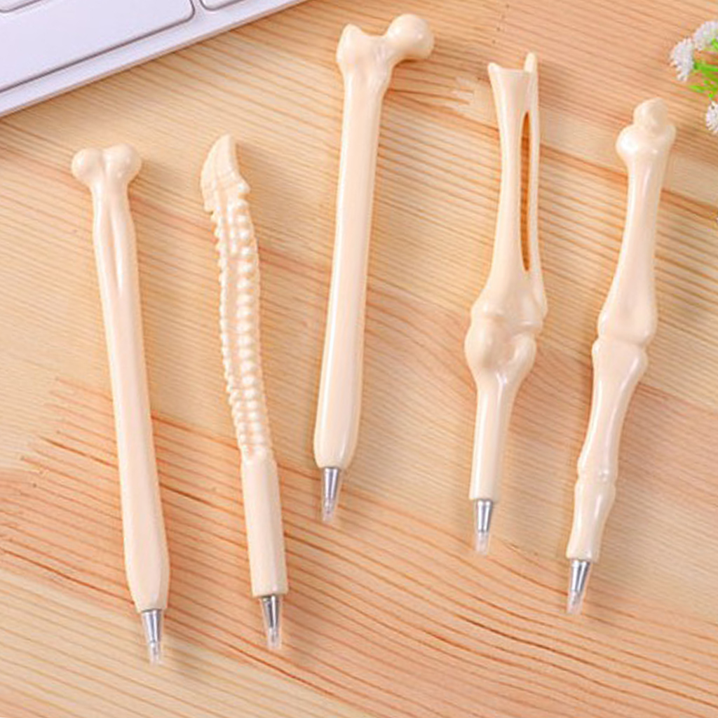 Lots 5 Novelty Fancy Bone Shape Ballpoint Pen Blue Ink Nurses Supplies
