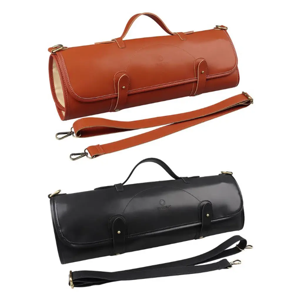 Tools Knives Roll Up Bag Carving Pocket Knives Leather Bag Storage Organizer Leather Roll-Up Knife Cover