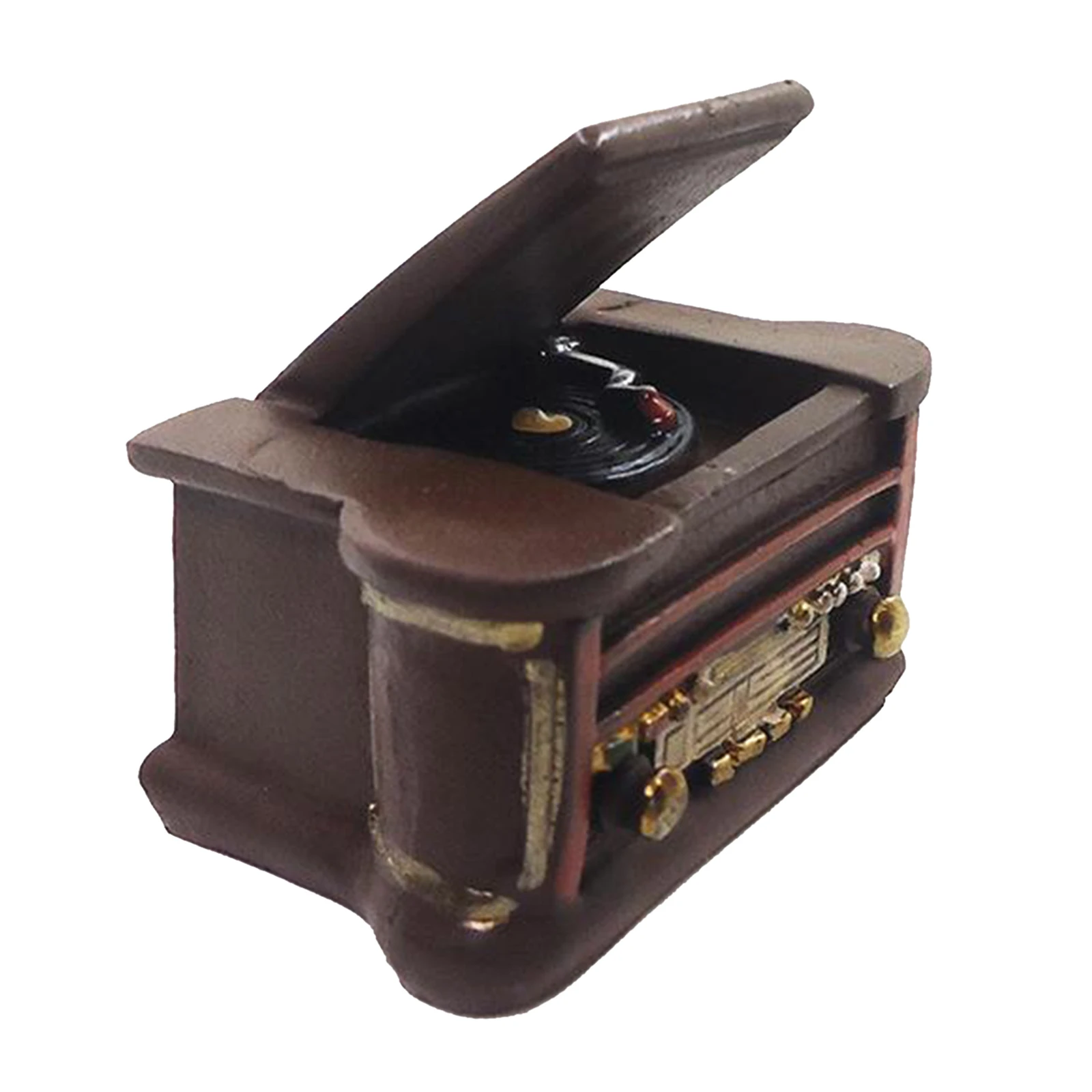 Antique 1/6 Miniature Dollshouse Phonograph Resin Record Player Music Instrument Antique 1/6 Miniature Dollshouse Phonograph Resin Record Player Music Instrument