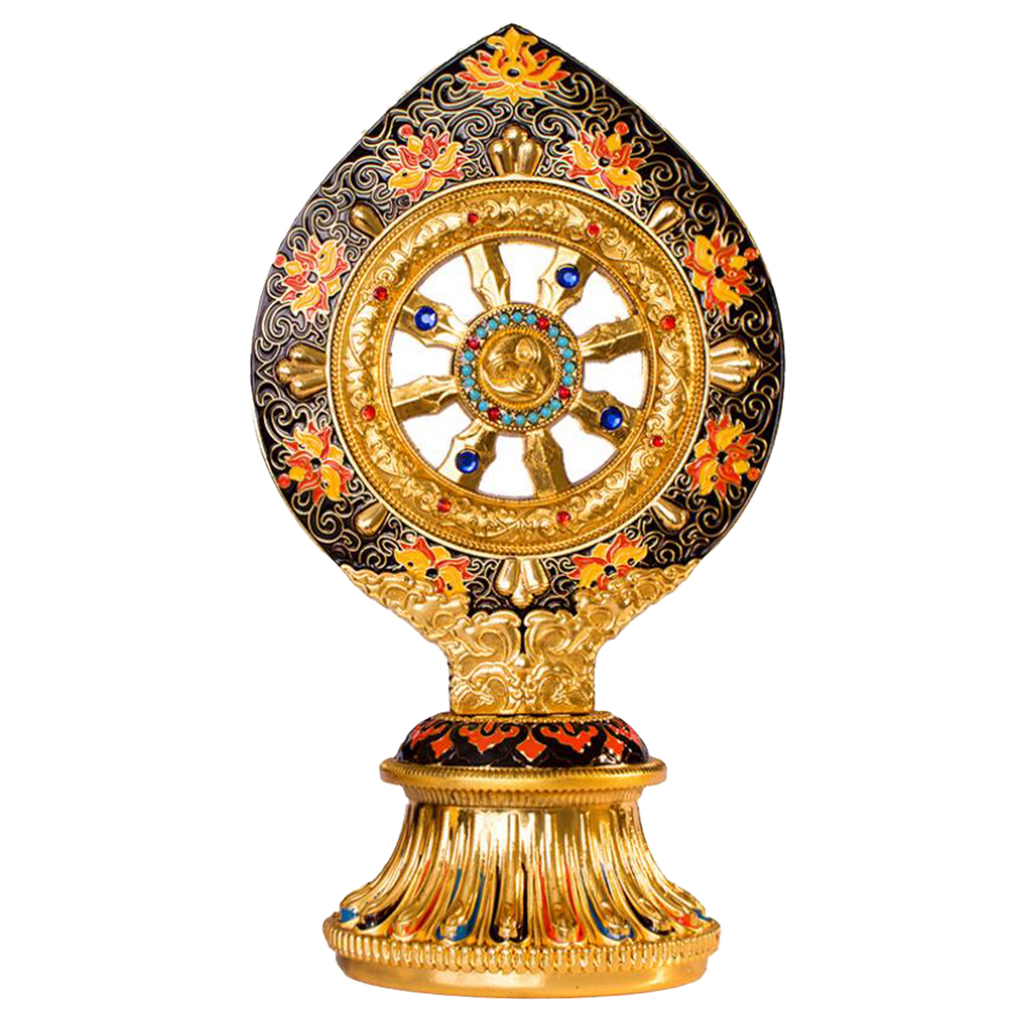 Tibetan Buddhist Prayer Wheel lotus Base Tantric Sanskrit Home Office Decoration