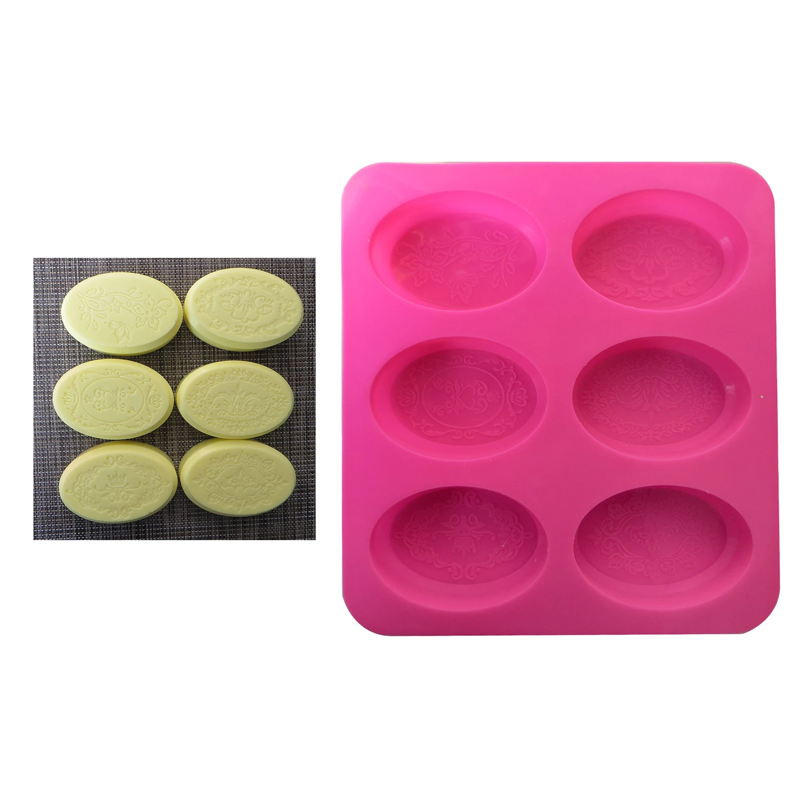 7-Cavity Lace Silicone DIY Epoxy Resin Casting Soap Molds Handmade for Candy Soap Candle Chocolate Making Supplies