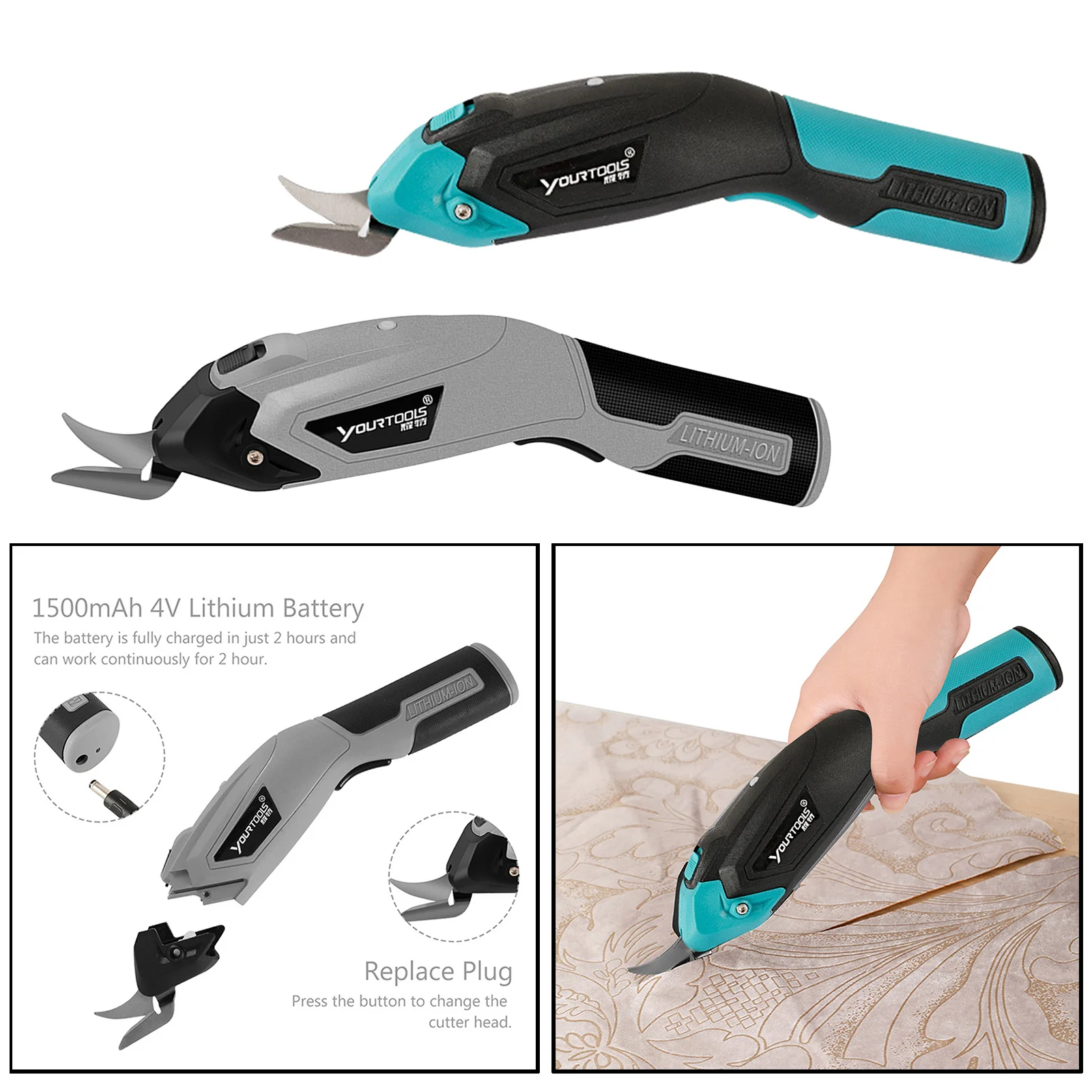 Portable Electric Scissors USB Rechargeable Box Cutter for Leather Crafts Cardboard Shears Carpet Cutting Tool