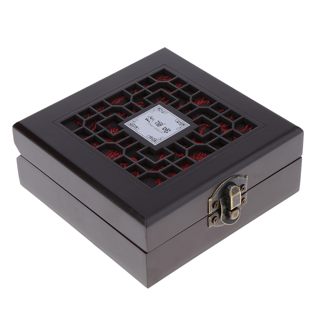 Wooden Jewelry Box Necklace Small Trinket Storage Organizer Case W/LOCK Gift