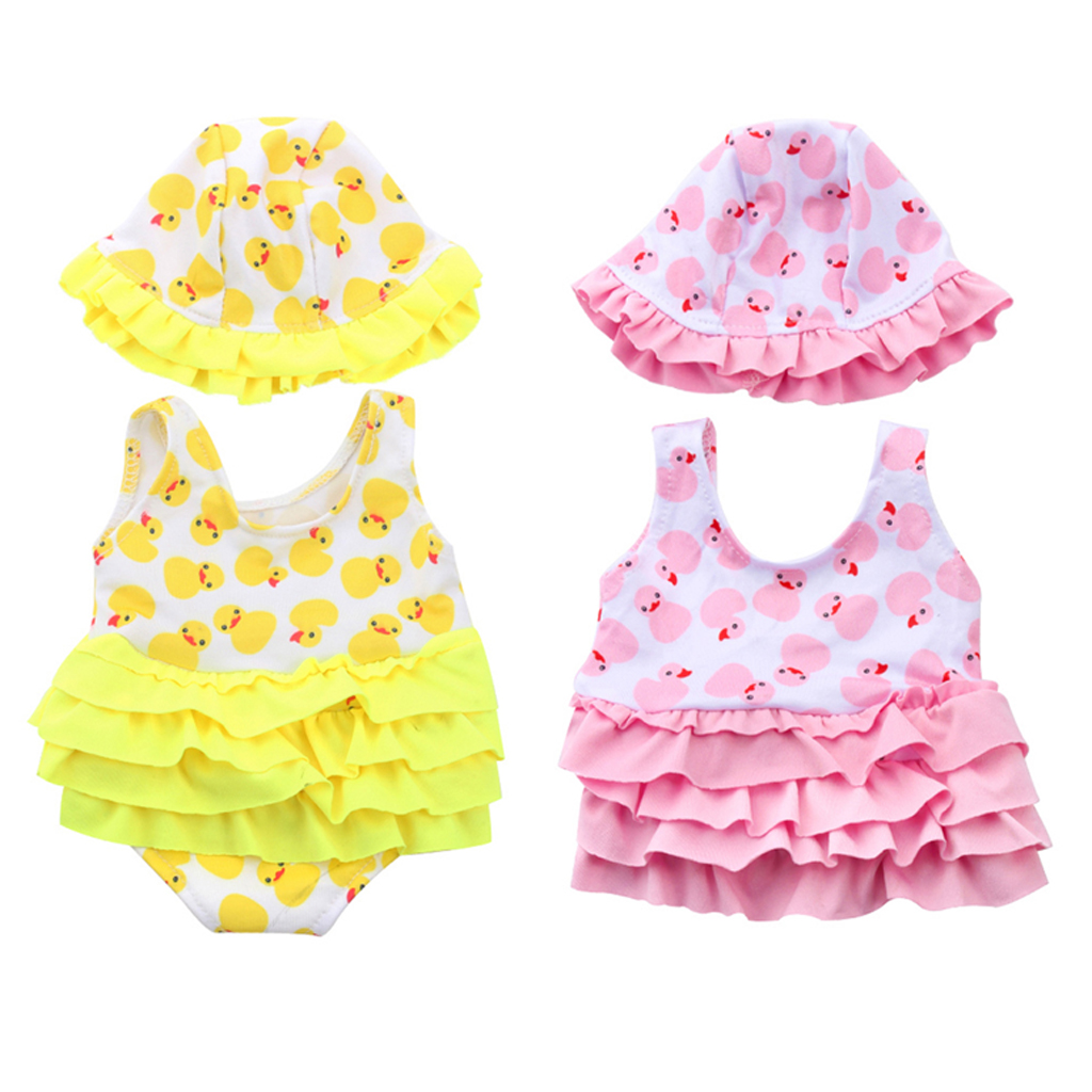 Doll Summer Clothes - Short Sleeve Swimwear Bathing Suit for 18inch American