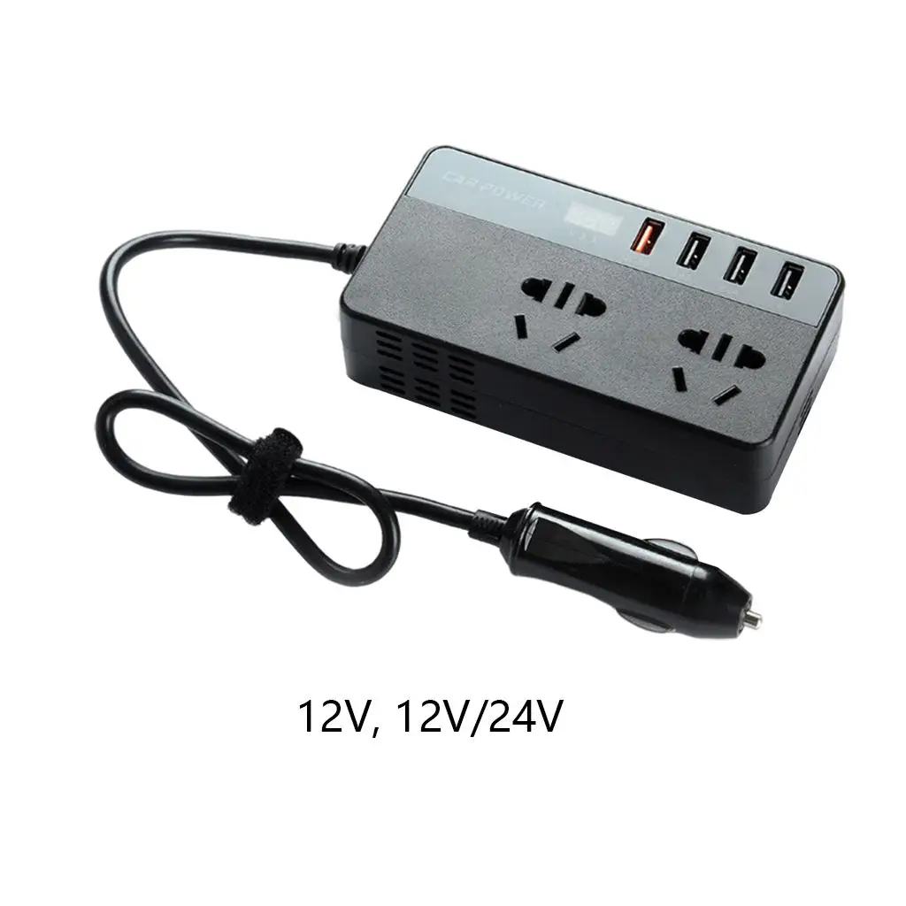 DC 12V to AC 220V Car Inverter LED Display 12V 24V Auto Converter Inversor Fit for Car Jump Starters